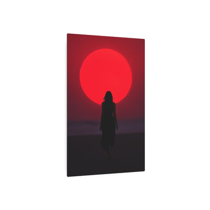 Stunning Metal Sign: Serene Sunset Scene with Silhouette | Perfect for Home Décor