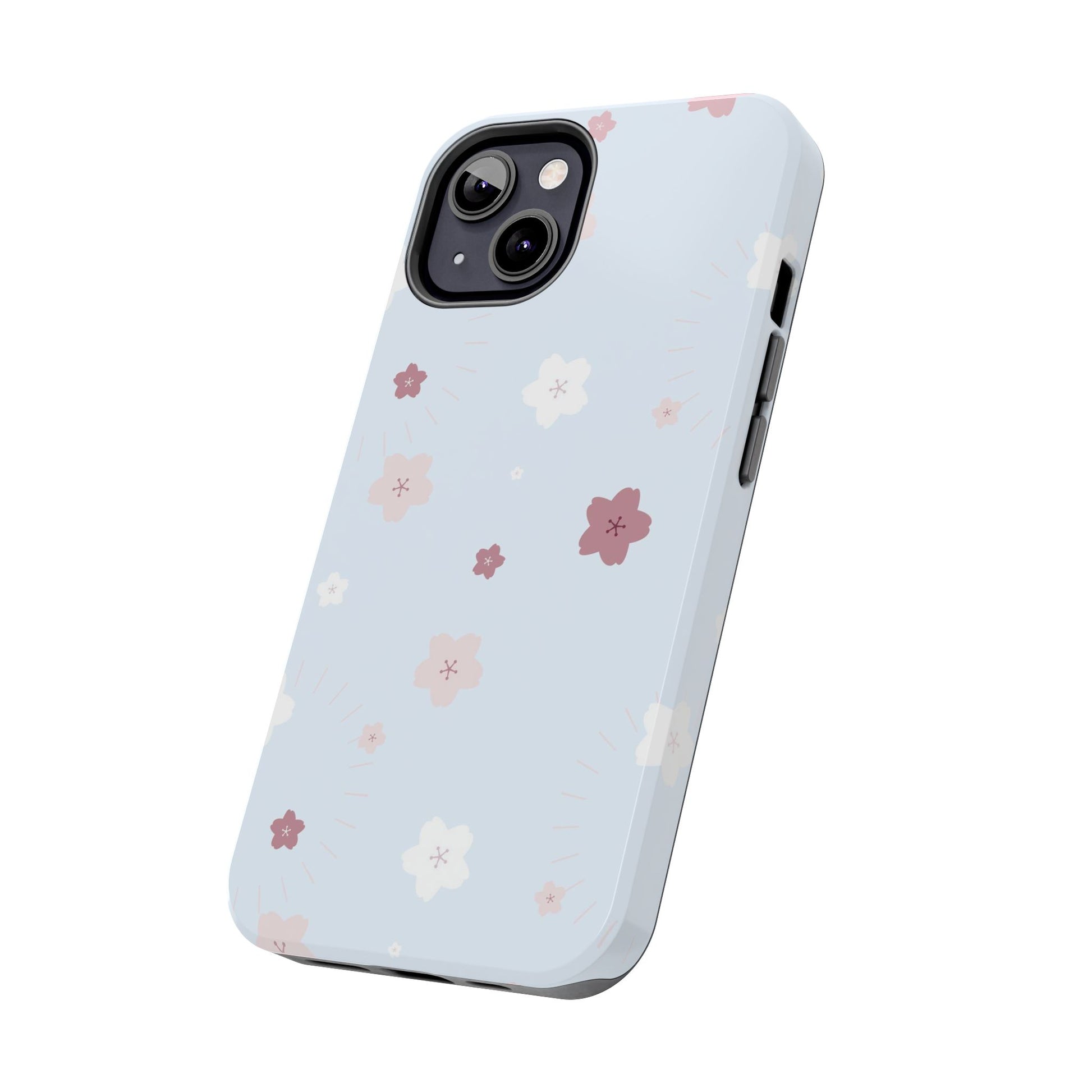 seamless cute lovely pink and white cherry blossom Tough Phone Cases