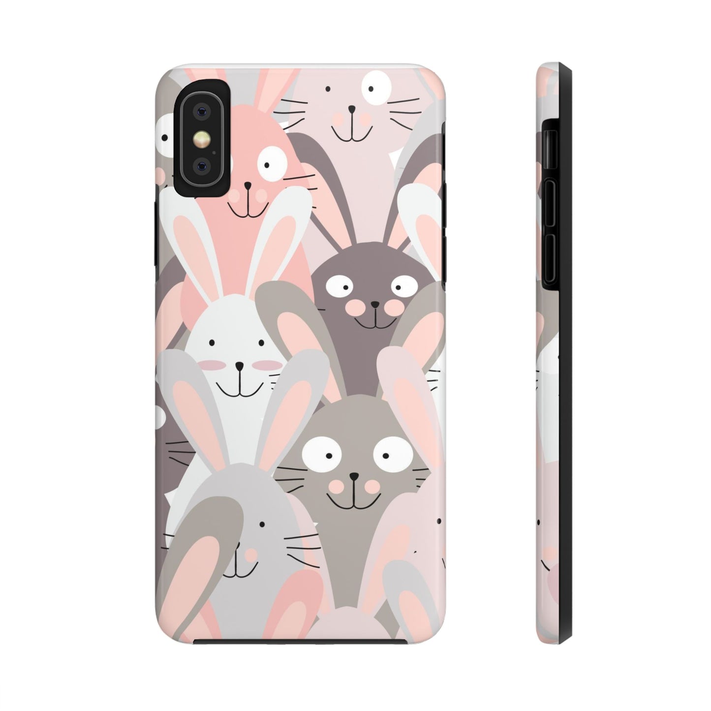 Cute baby rabbits, pink pastel color pattern Tough Phone Cases iPhone X