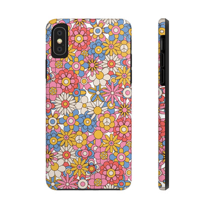 60s and 70s retro vintage flowers seamless Tough Phone Cases iPhone XS