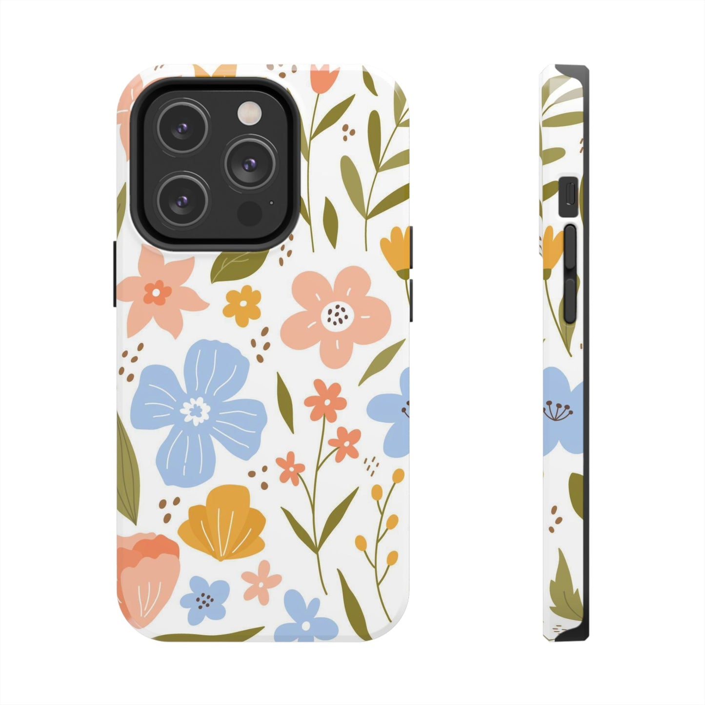 Big collection of blooming flowers, twigs and leaves Tough Phone Cases iPhone 14 Pro