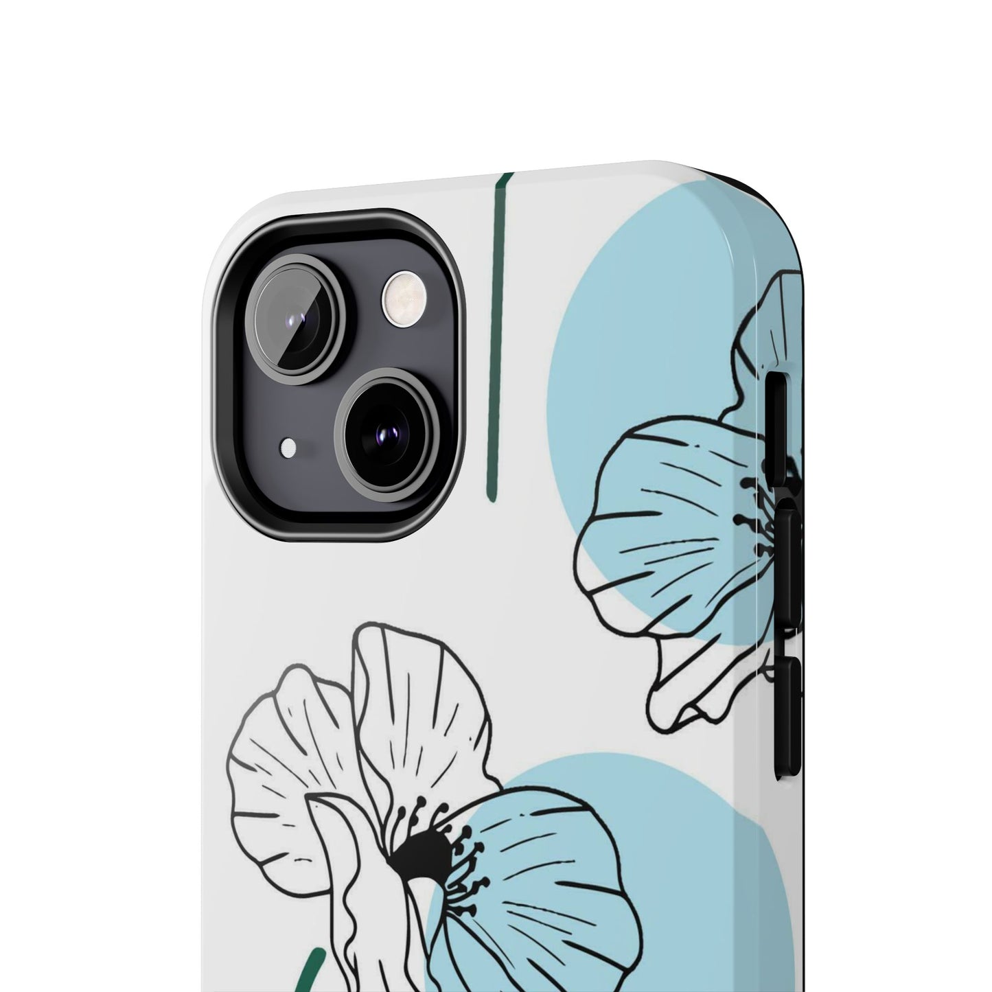 Hand drawn Blue Flower abstract Tough Phone Cases