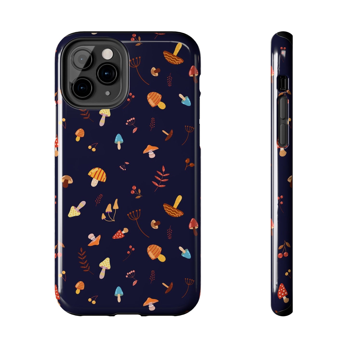 Seamless pattern with different mushrooms. Tough Phone Cases iPhone 11 Pro