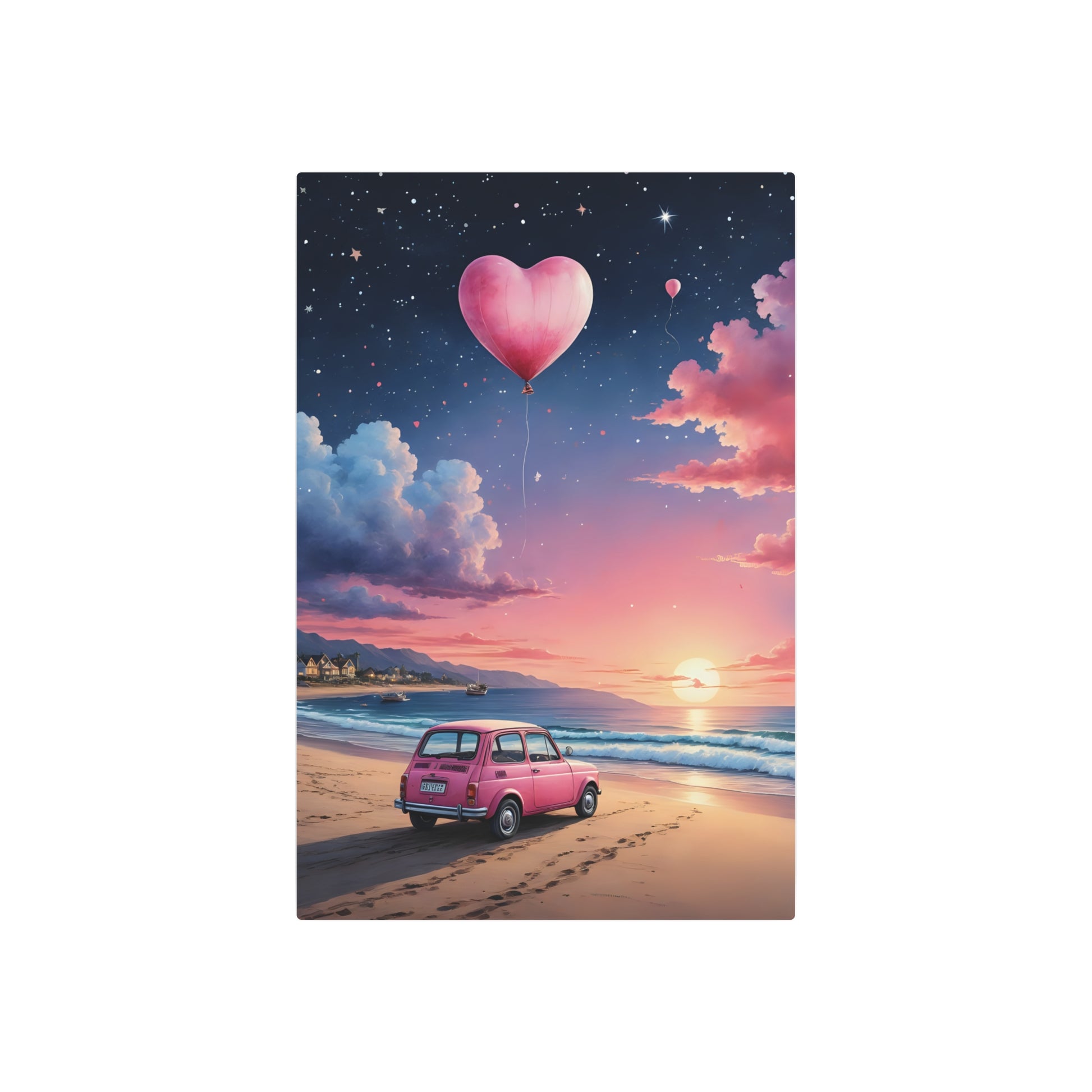 Heartfelt Sunset Drive Metal Art Sign