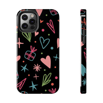 Valentine Day Doodle seamless pattern Tough Phone Cases iPhone 12 Pro