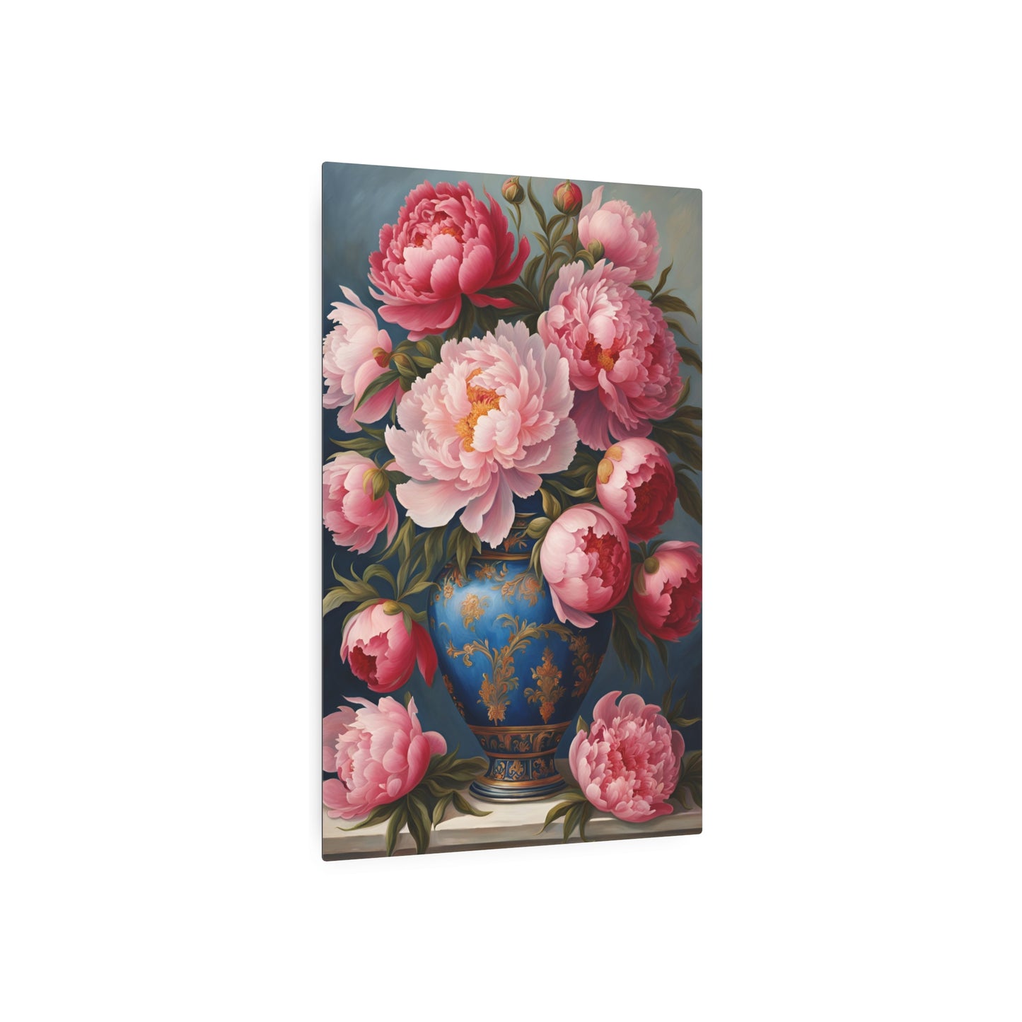 Blossoms of Grace in a Royal Vase Metal Art Sign