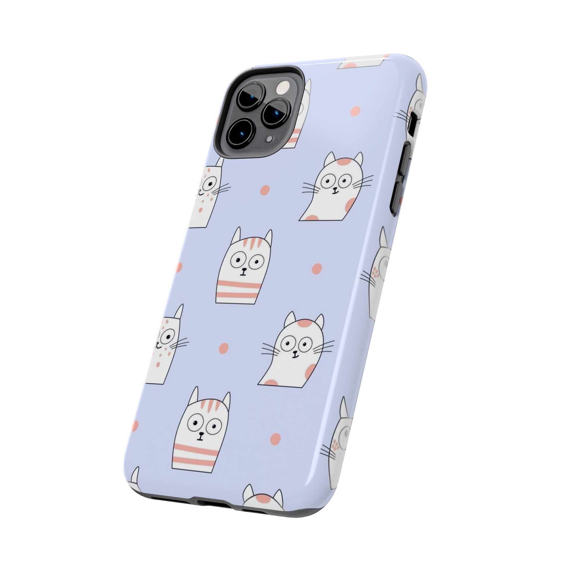 Doodle Seamless Pattern with Cute Cats Tough Phone Cases