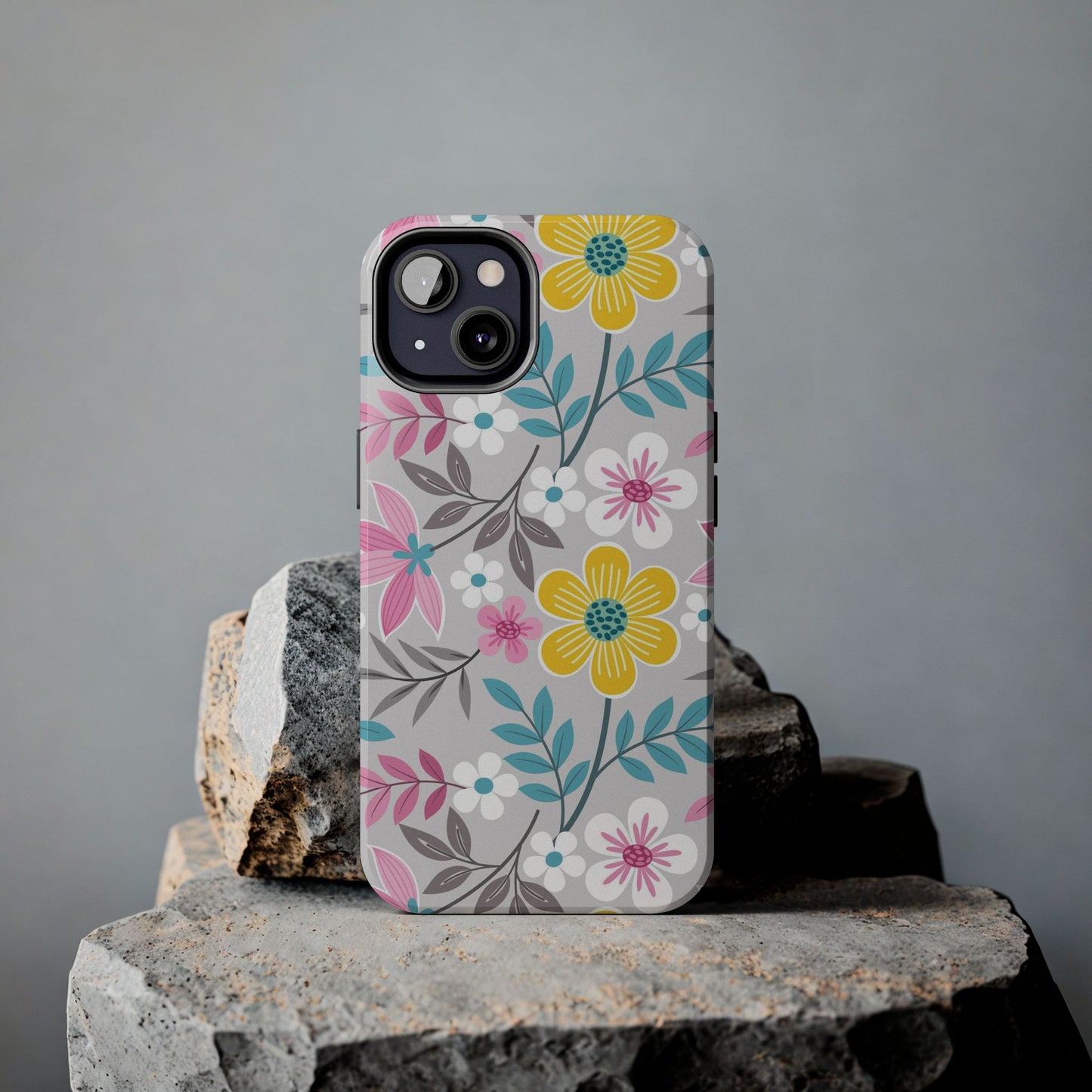 Colorful flowers and leaf Tough Phone Cases