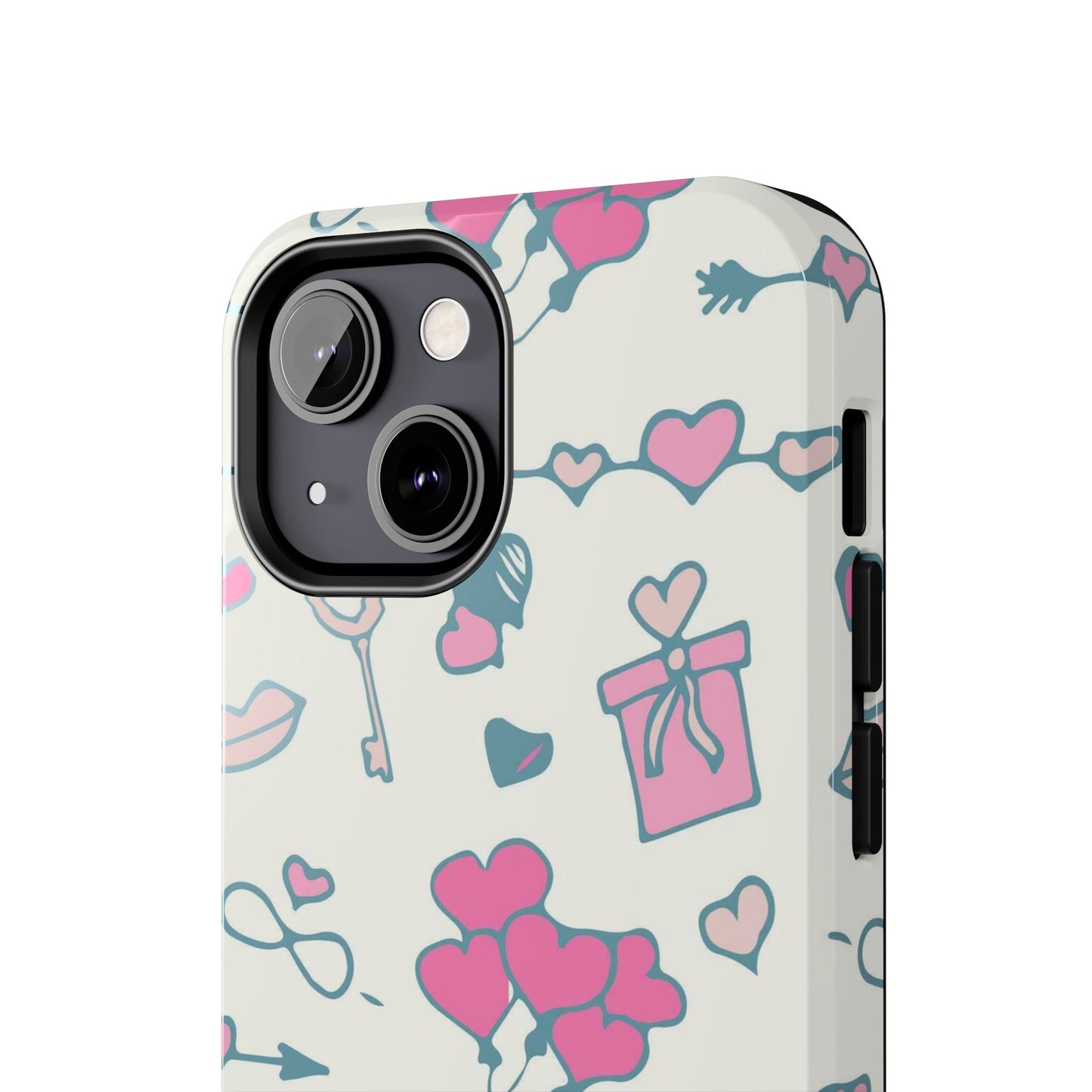 Pink seamless pattern with cute love doodles Tough Phone Cases