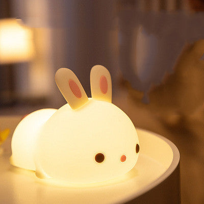 New Year'S Gift Rabbit Silicone Lamp Pat Feeding Creative Night Light Children'S Toys Basic model 1PC