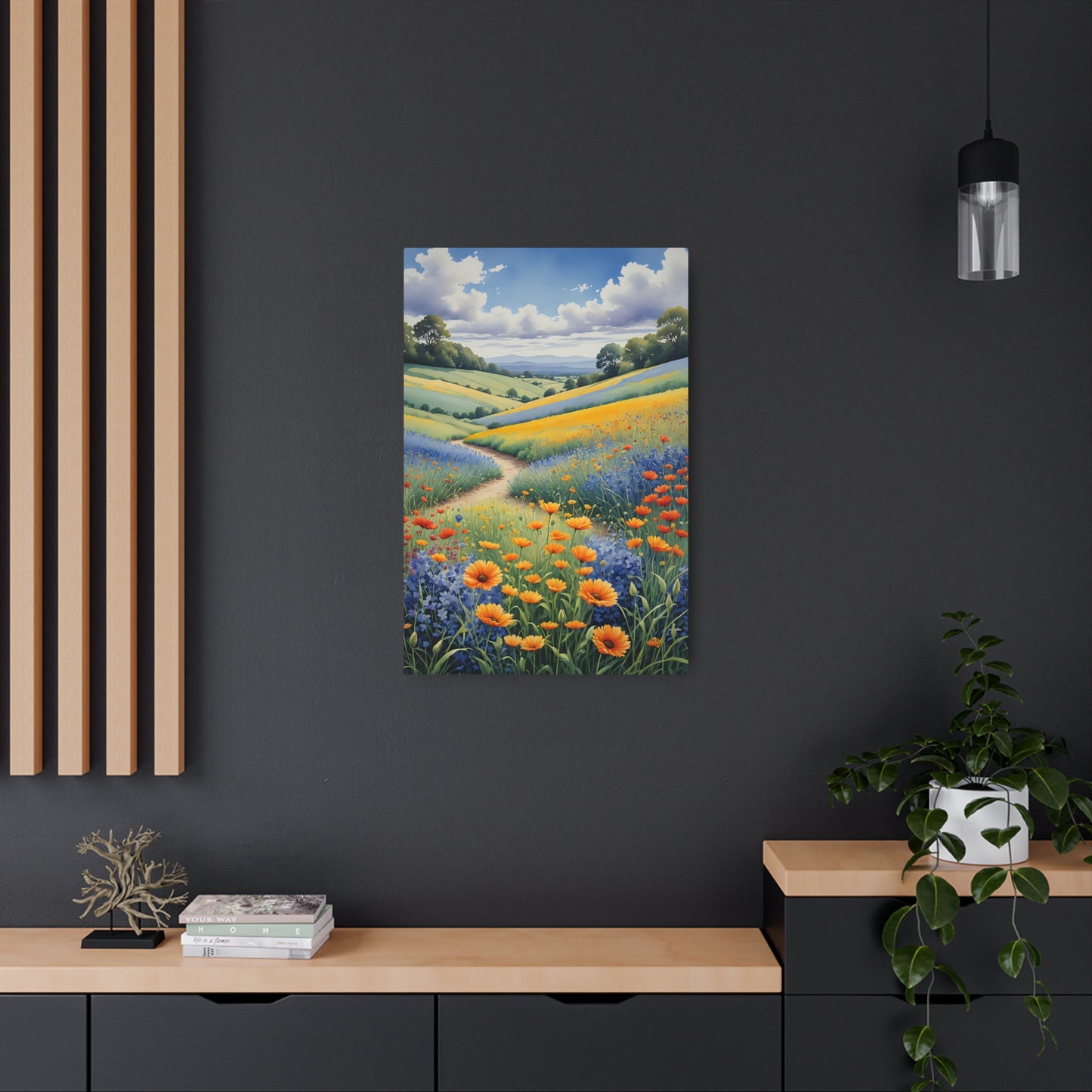 Fields of Gold and Sapphire Metal Art Sign