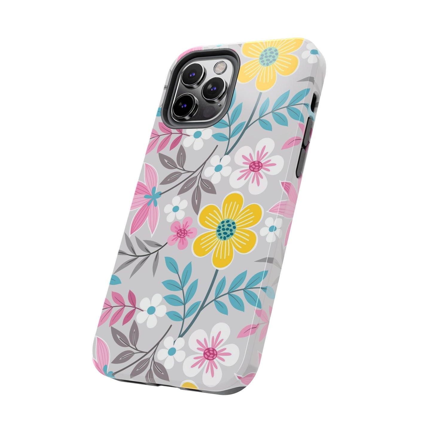 Colorful flowers and leaf Tough Phone Cases