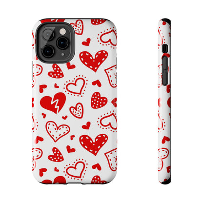 Seamless pattern of red hearts Tough Phone Cases iPhone 11 Pro