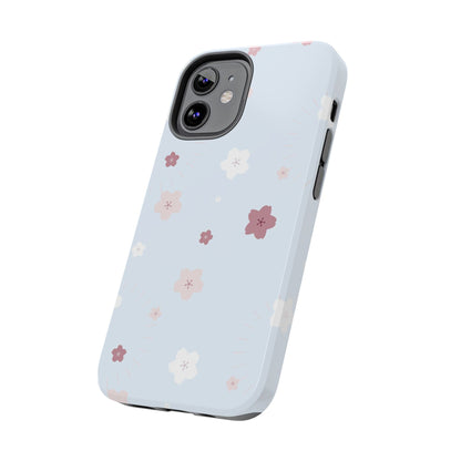 seamless cute lovely pink and white cherry blossom Tough Phone Cases