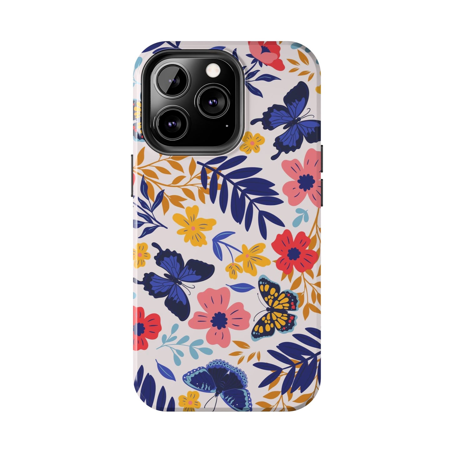 Seamless pattern with butterflies and flowers Tough Phone Cases