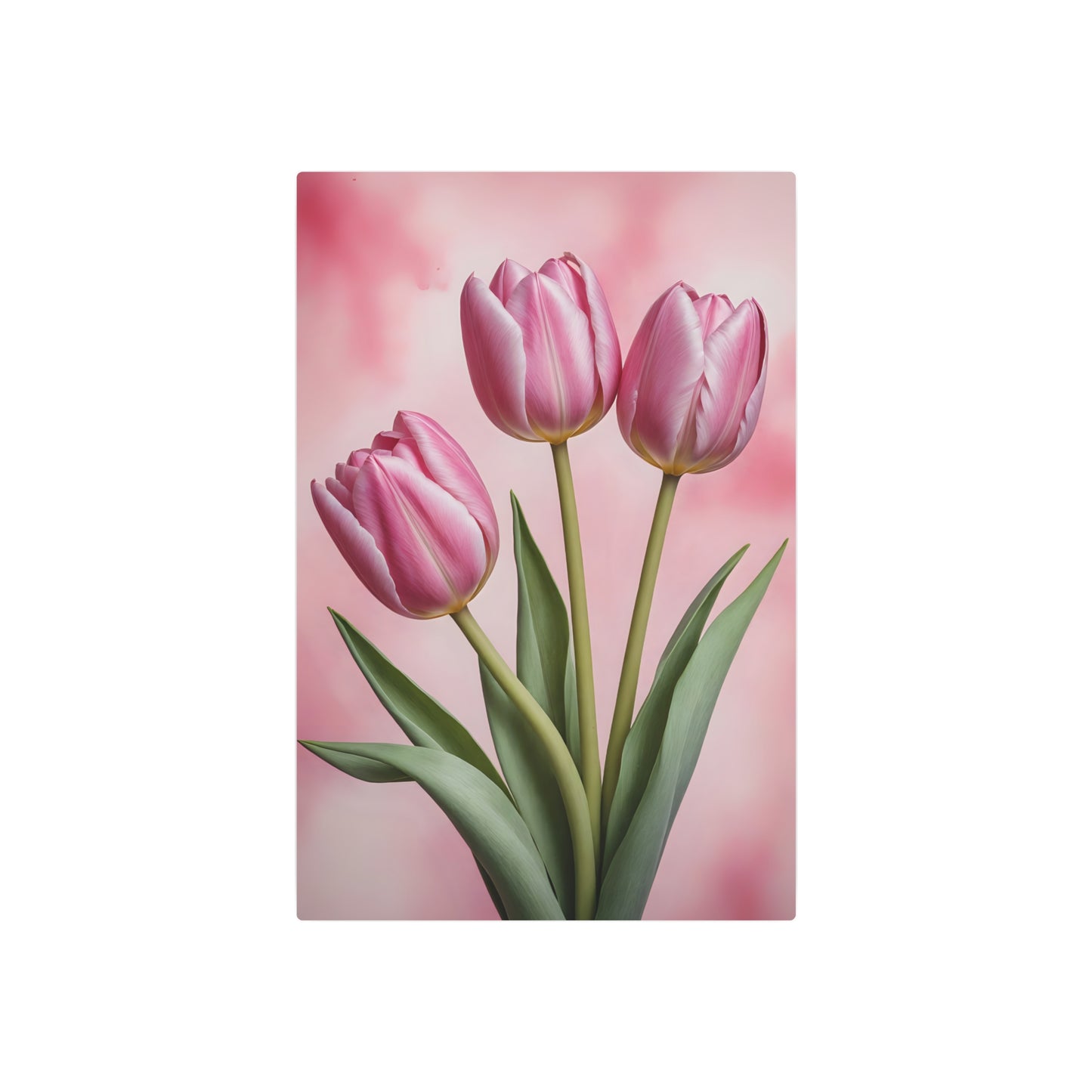 Pink tulips Metal Art Sign