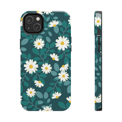 cute white daisy flower flat style seamless pattern Tough Phone Cases iPhone 14 Plus