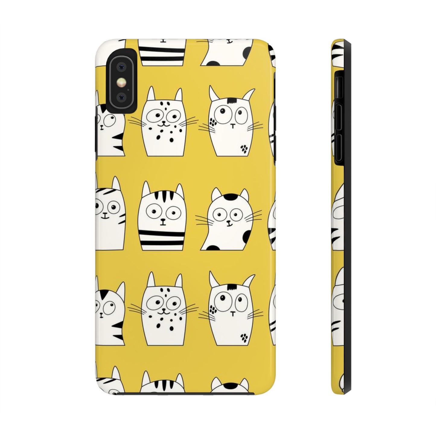 Doodle Seamless Pattern with Cute Cats Tough Phone Cases iPhone XS MAX