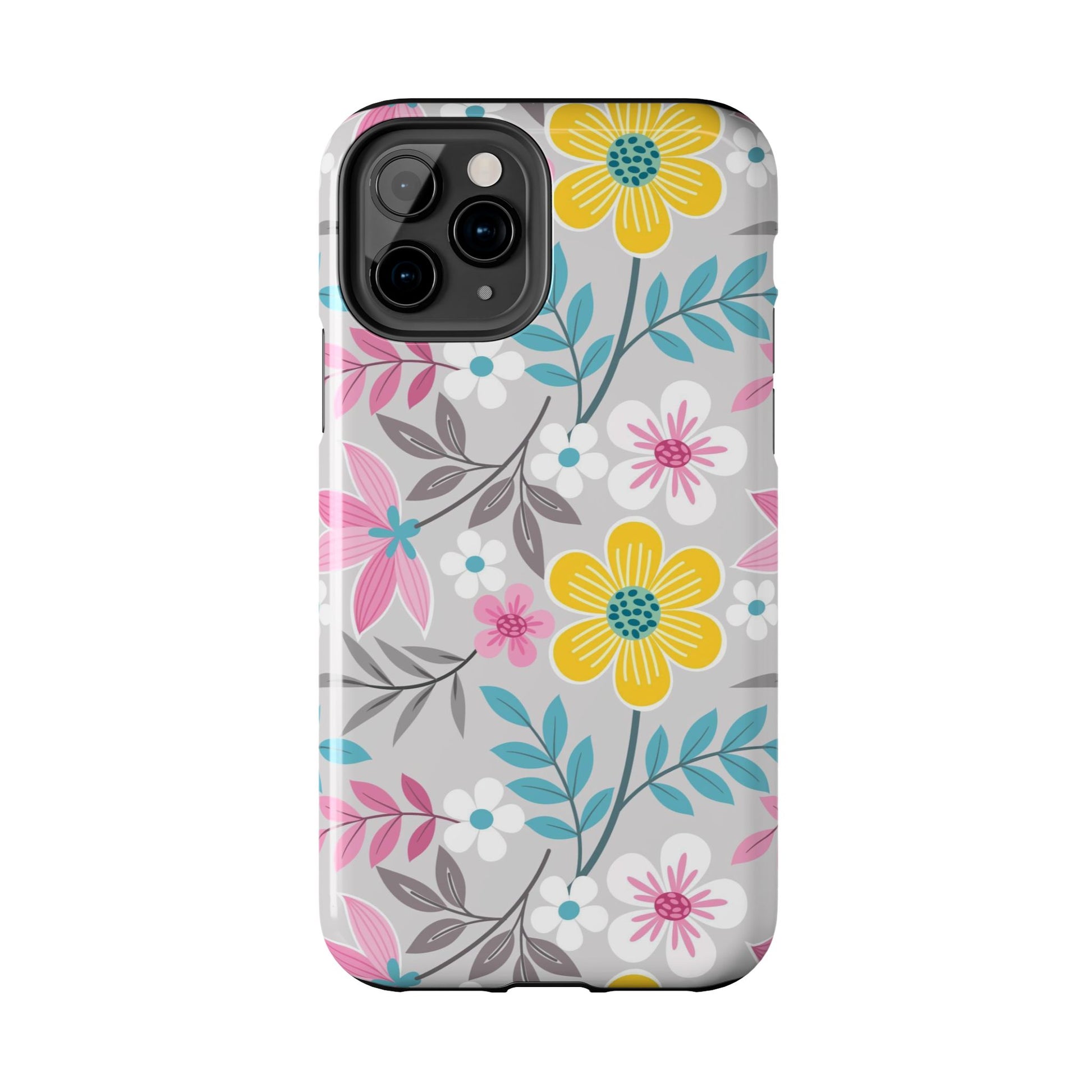 Colorful flowers and leaf Tough Phone Cases