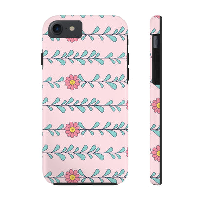 Seamless pattern pink flowers leaves Tough Phone Cases iPhone 7, iPhone 8, iPhone SE