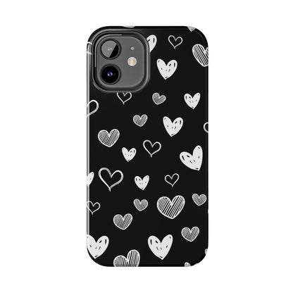 Heart doodles seamless pattern Tough Phone Cases