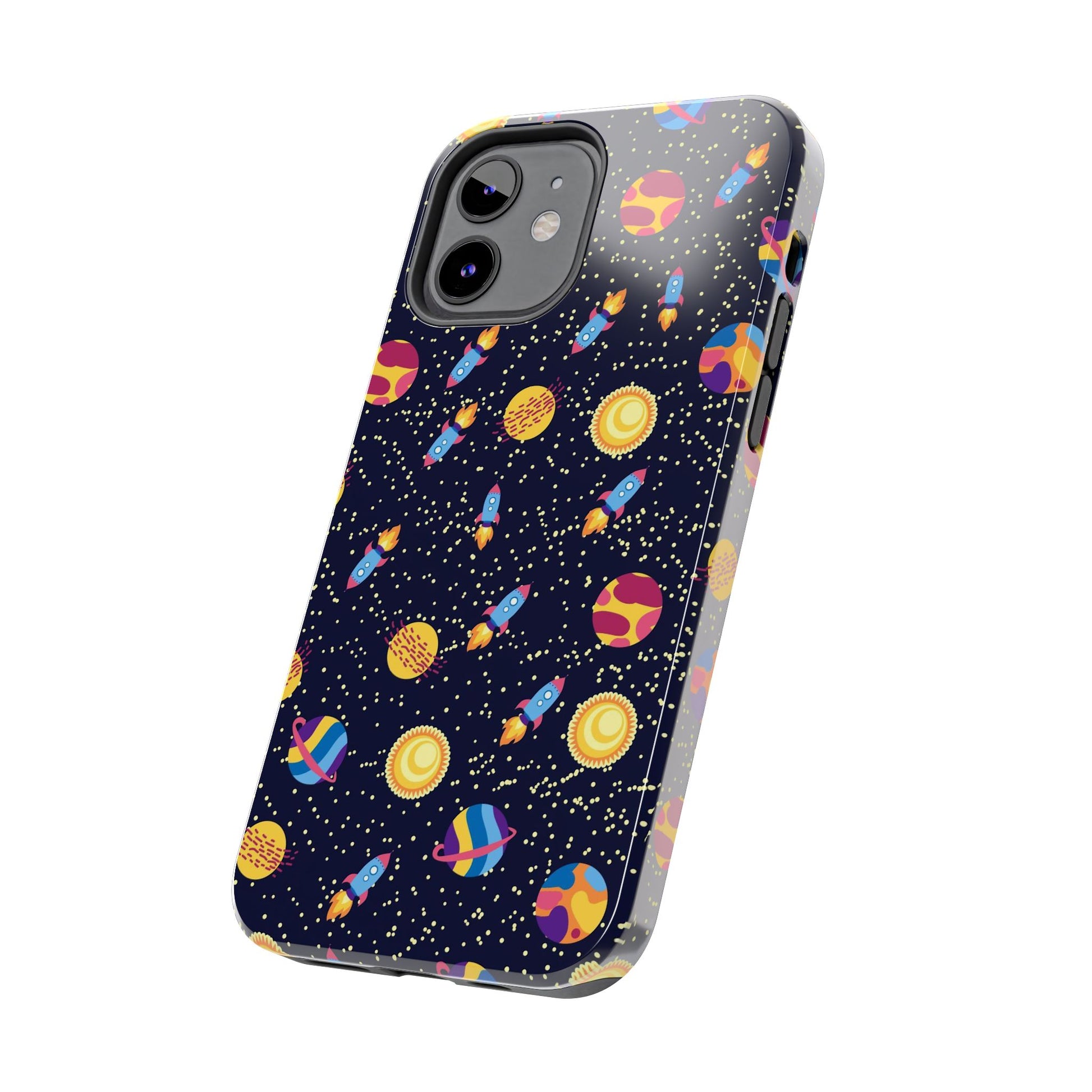 Seamless space pattern. Planets, rockets Tough Phone Cases