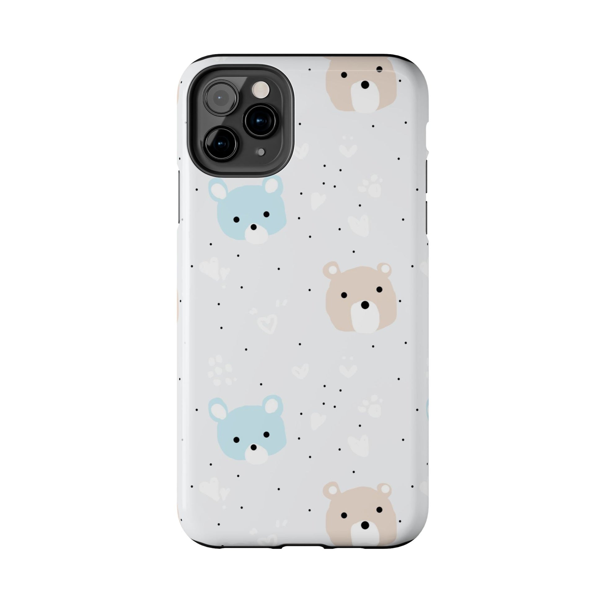 Seamless Pattern with Cute Cartoon Bear Face Tough Phone Cases