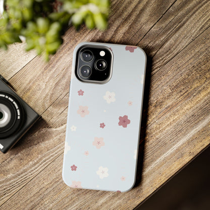 seamless cute lovely pink and white cherry blossom Tough Phone Cases