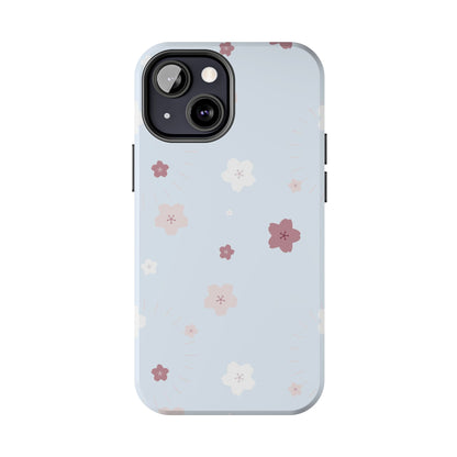 seamless cute lovely pink and white cherry blossom Tough Phone Cases