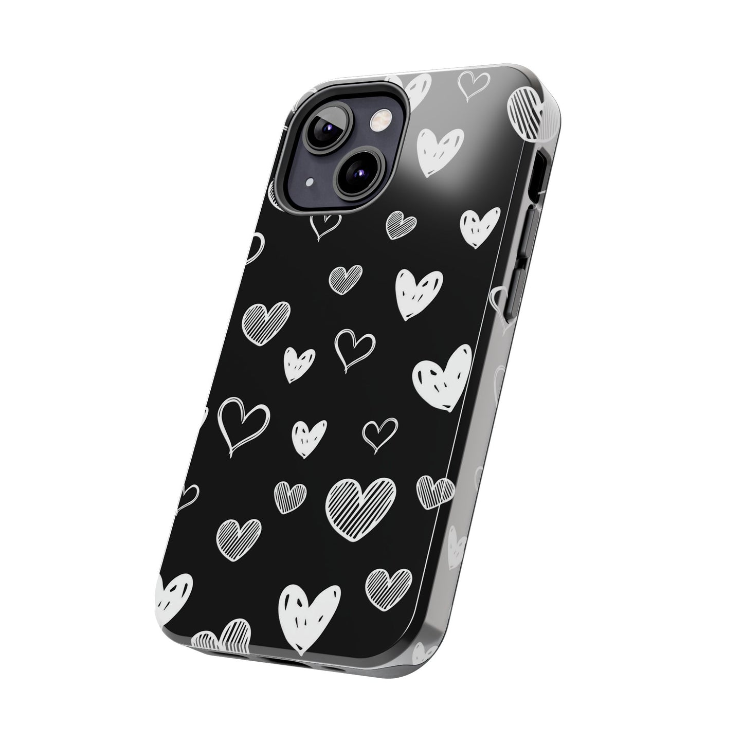 Heart doodles seamless pattern Tough Phone Cases