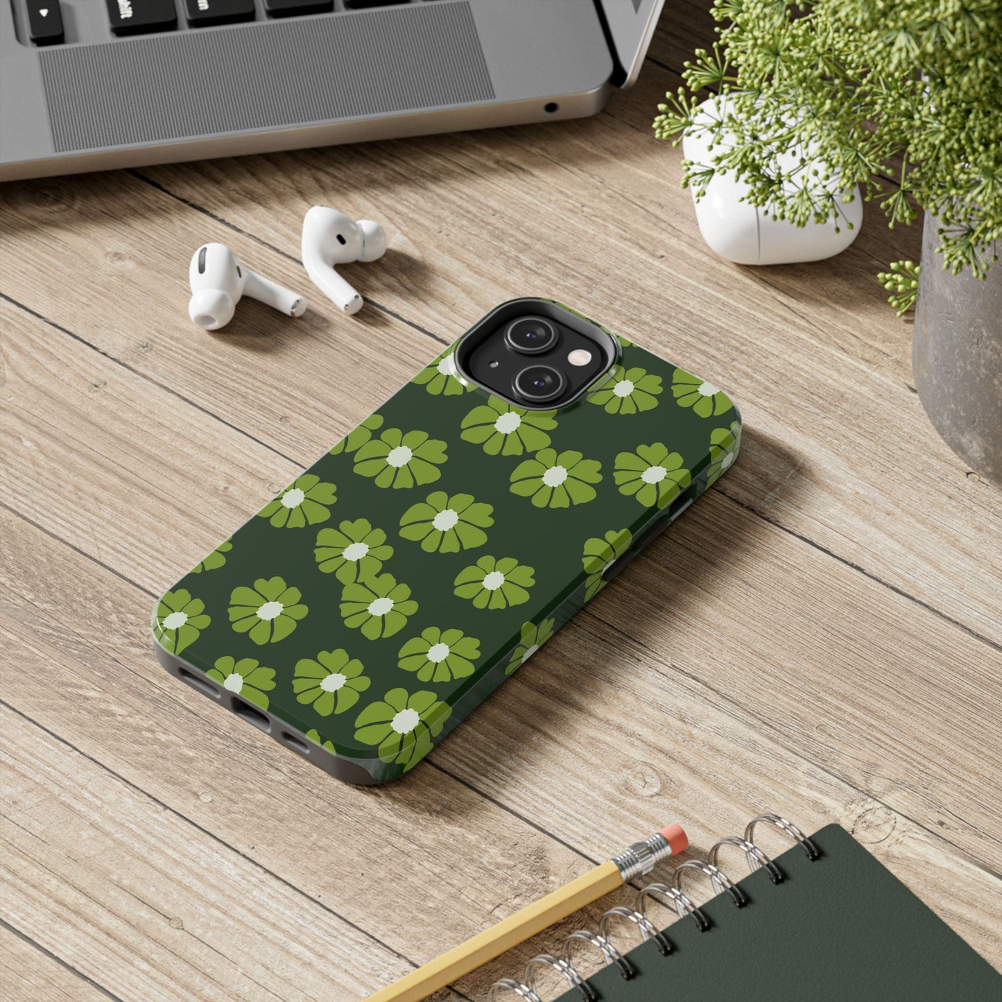 Retro groovy flowers seamless pattern Tough Phone Cases