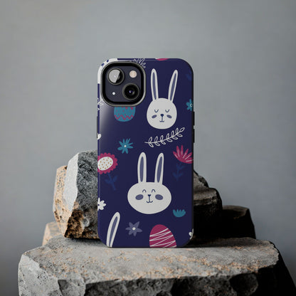 Seamless pattern with cute hand drawn bunnies Tough Phone Case