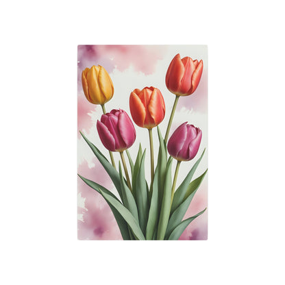 Vibrant Symphony of Tulips Metal Art Sign