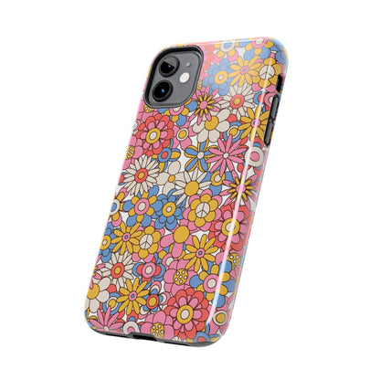 60s and 70s retro vintage flowers seamless Tough Phone Cases