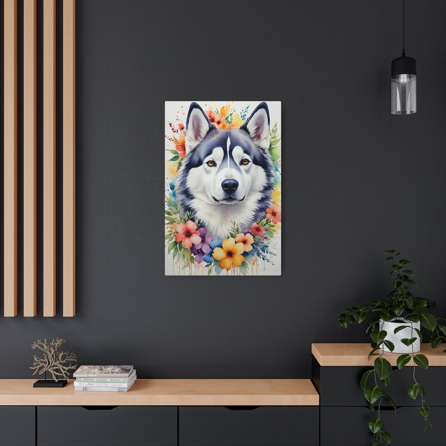 Floral Canine Majesty Metal Art Sign