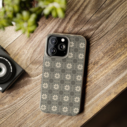 Grey Mosaic Pattern Tough Phone Cases