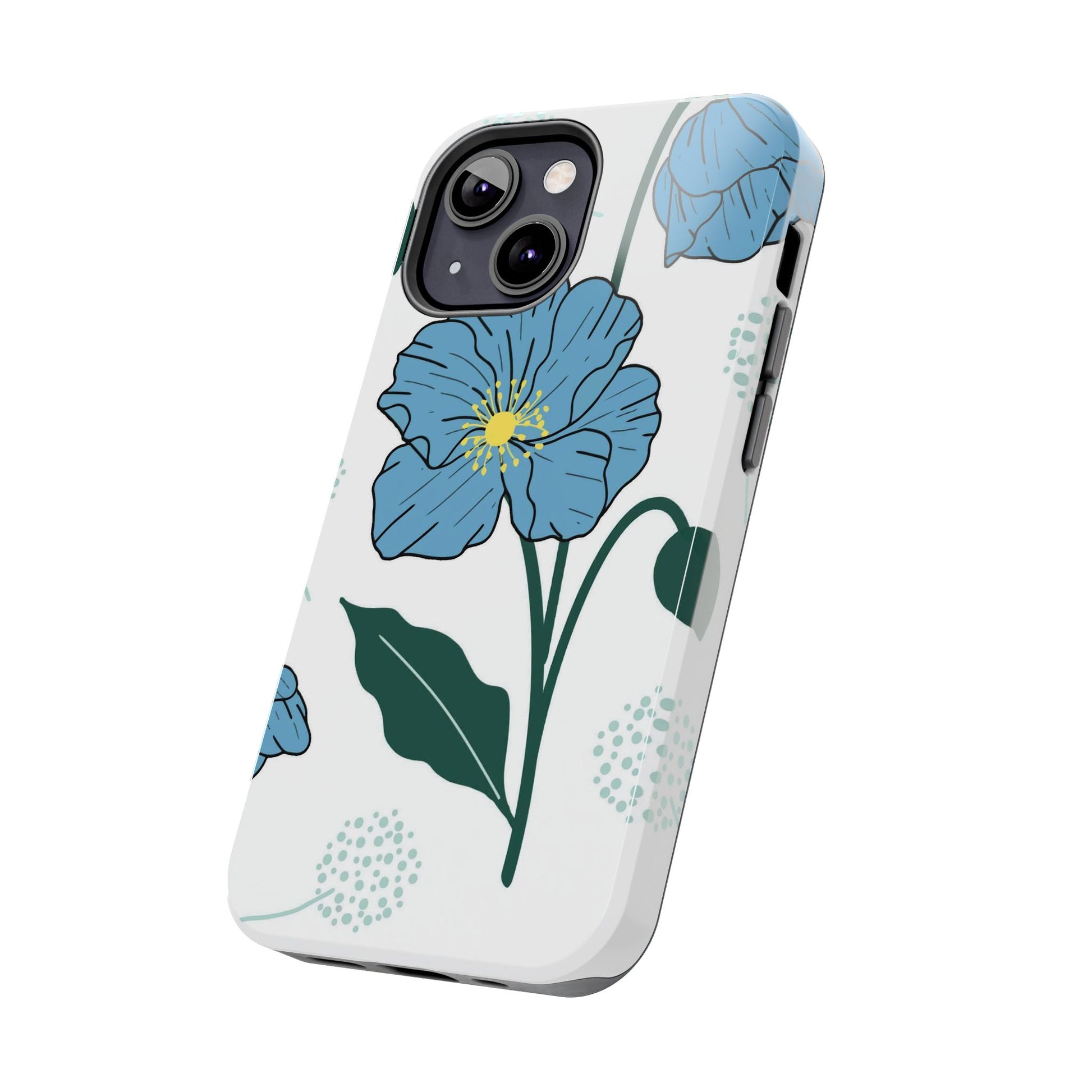 Hand drawn Blue Flower abstract Tough Phone Cases