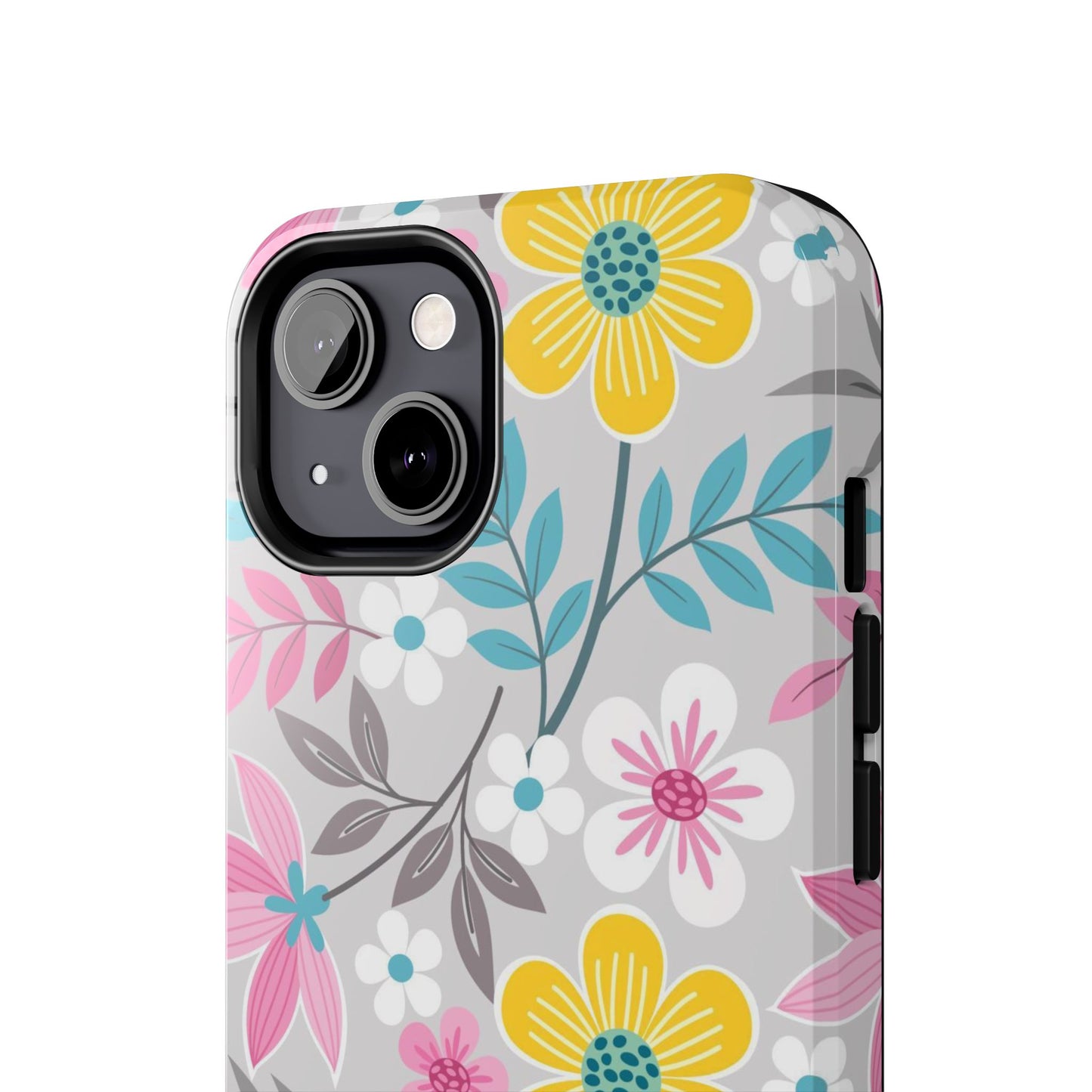 Colorful flowers and leaf Tough Phone Cases