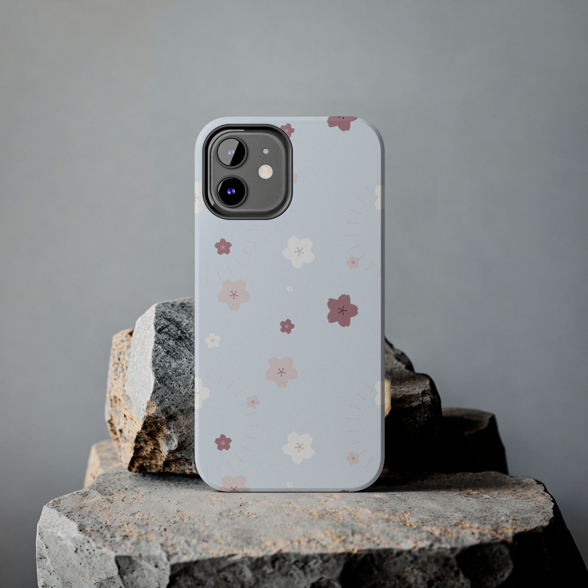 seamless cute lovely pink and white cherry blossom Tough Phone Cases