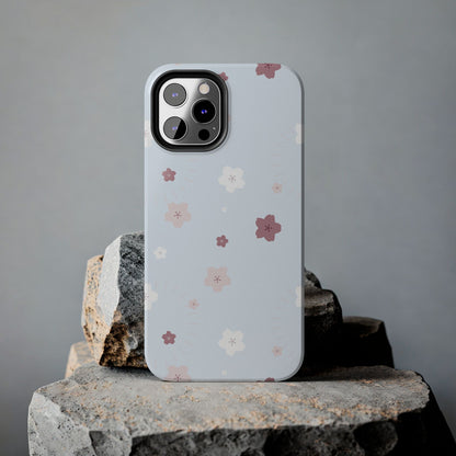 seamless cute lovely pink and white cherry blossom Tough Phone Cases