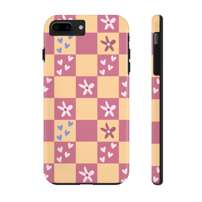 Simple geometric seamless pattern with flowers Tough Phone Cases iPhone 7 Plus, iPhone 8 Plus