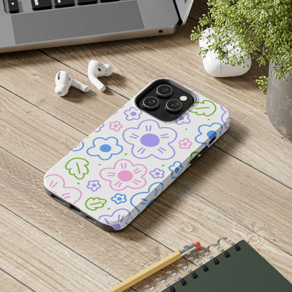 Cute Beautiful Ditsy Daisy Flowers Colorful Pastel Tough Phone Cases