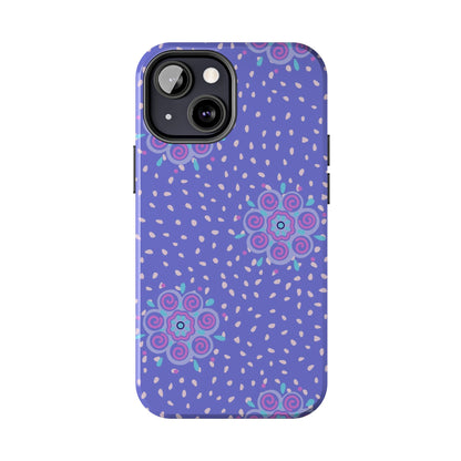 Abstract ethnic bud flower seamless pattern Tough Phone Cases