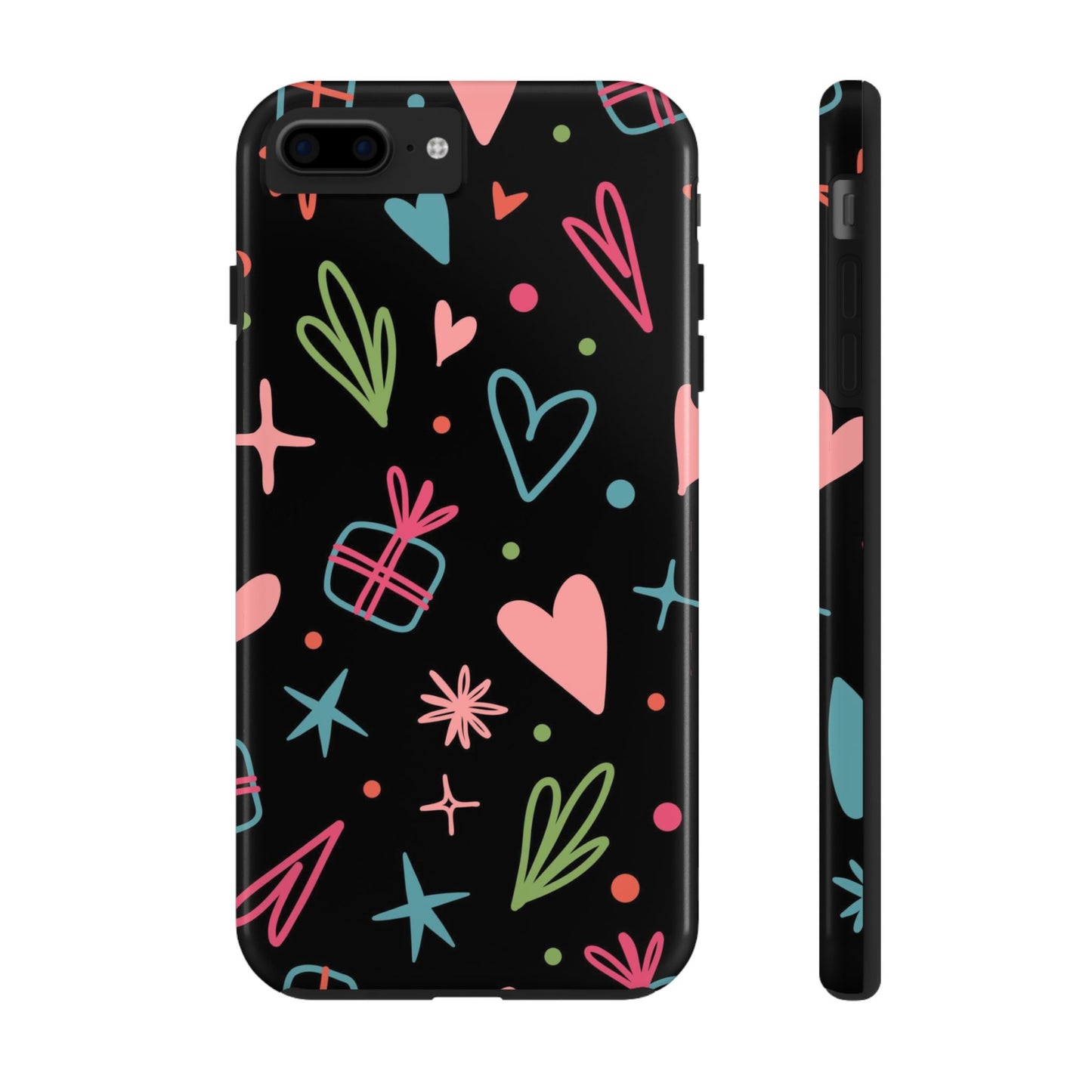 Valentine Day Doodle seamless pattern Tough Phone Cases iPhone 7 Plus, iPhone 8 Plus