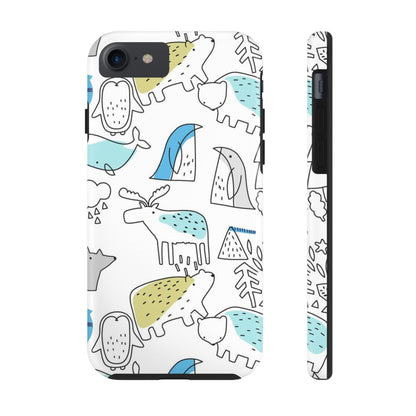 Fine Line animal pattern Tough Phone Cases iPhone 7, iPhone 8, iPhone SE