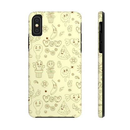 Retro seamless pattern with groovy elements Tough Phone Cases iPhone XS