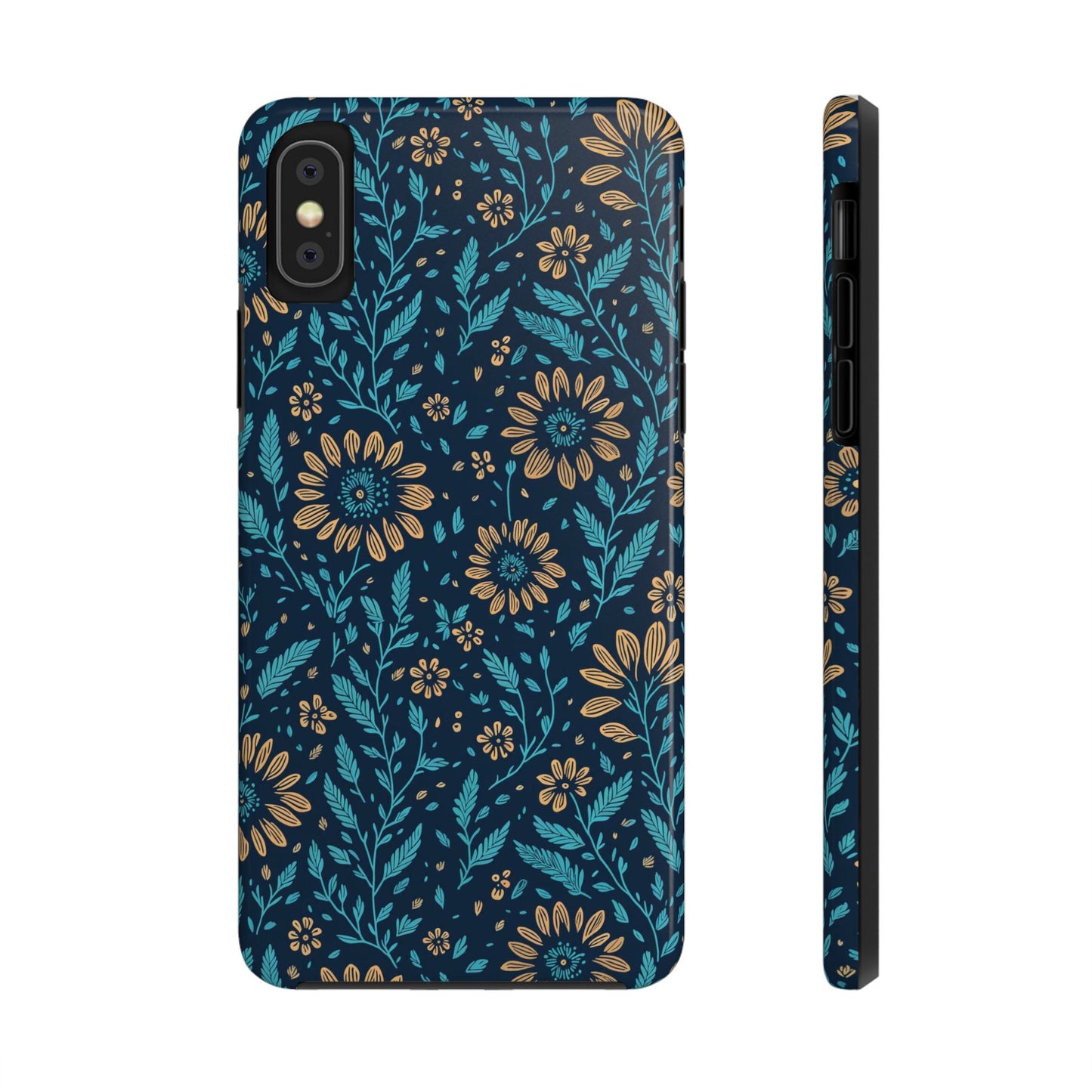 Flower Pattern Design Tough Phone Cases iPhone XS