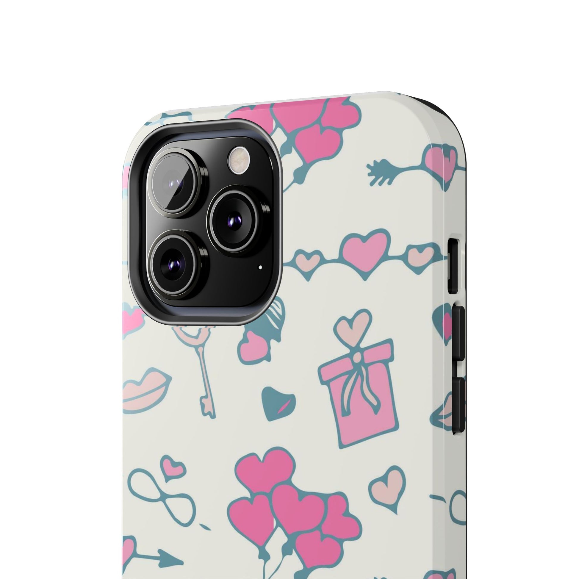 Pink seamless pattern with cute love doodles Tough Phone Cases