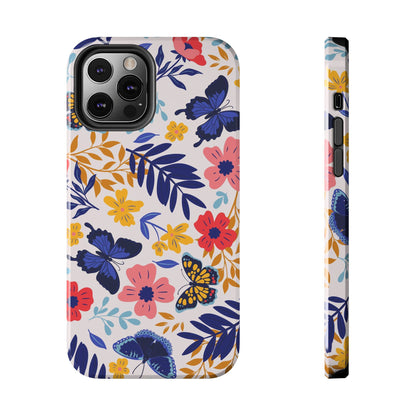 Seamless pattern with butterflies and flowers Tough Phone Cases iPhone 12 Pro