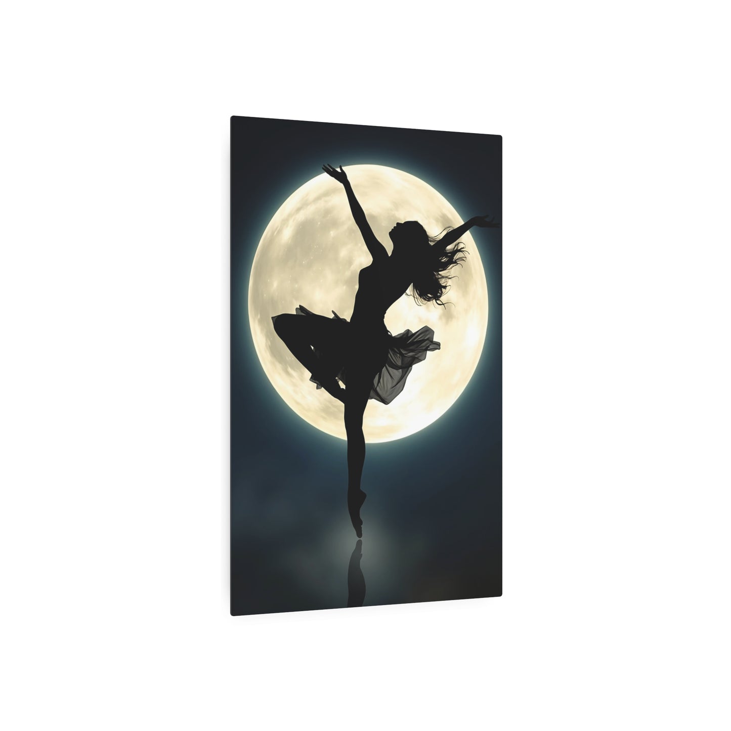 Dancer Under the Moon: A Celestial Ballet Metal Art Sign